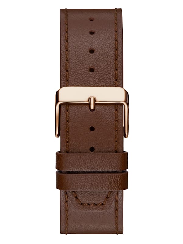 GUESS Brown Leather Multifunction Watch Brown