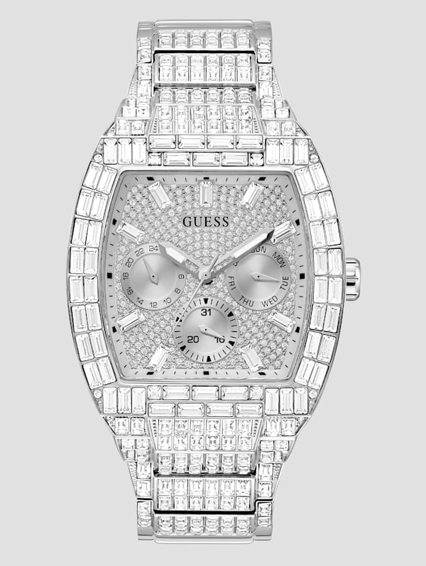Guess silver tone watch top
