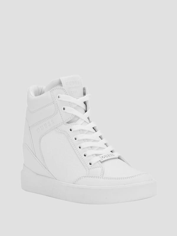 Guess high top wedge sneakers sales