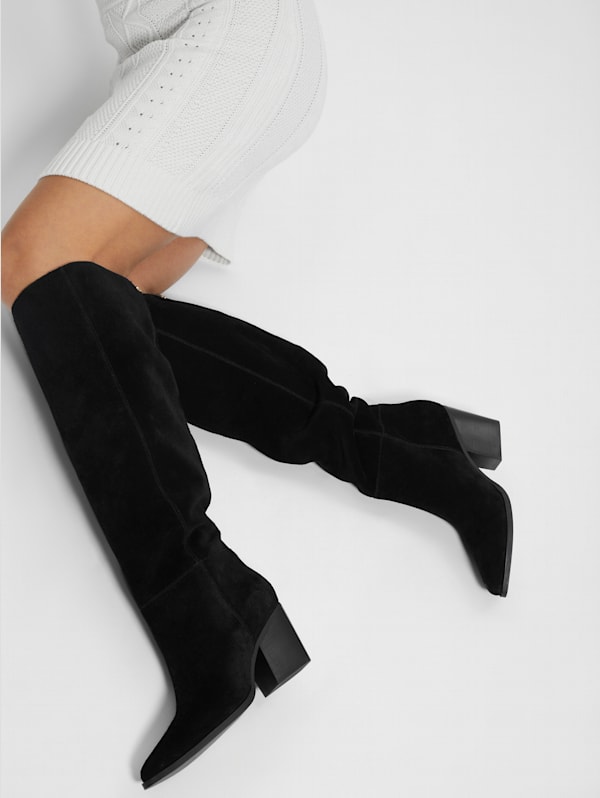 Dolita Suede Knee-High Boots | GUESS Canada