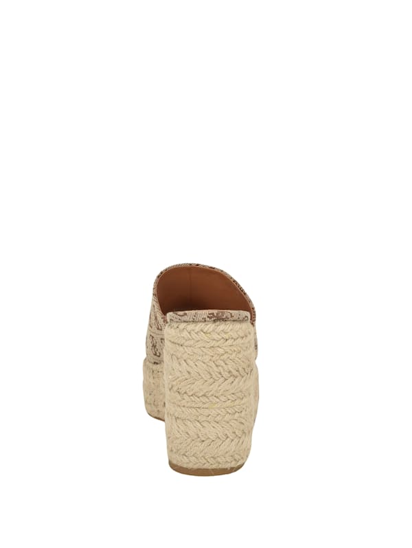 GUESS Evba Embossed Espadrille Sandals Black 7.5