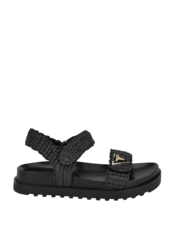GUESS Fabrica Woven Sandals Black 6