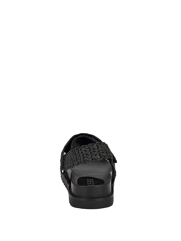 Black woven sandals clearance