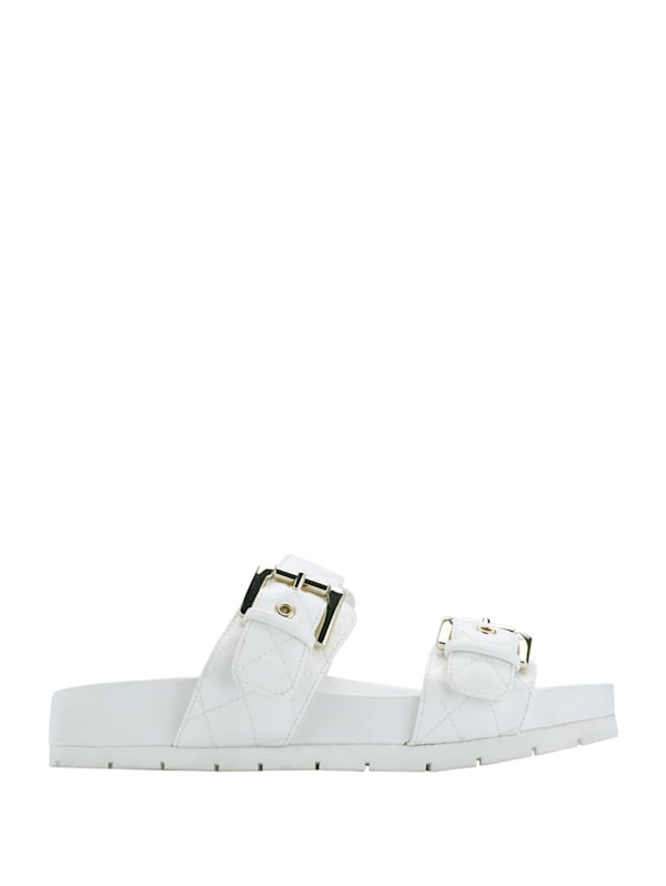 Felda Quilted Buckle Sandals GUESS