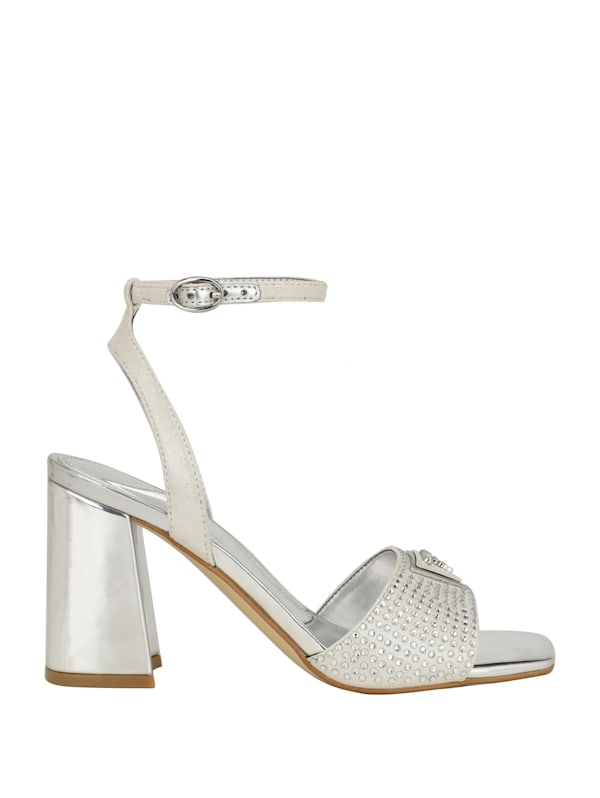 Guess shoes silver heels shop