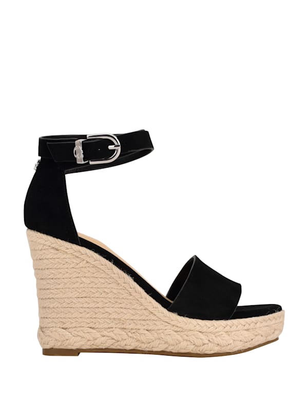 Hidy Suede Espadrille Wedges GUESS