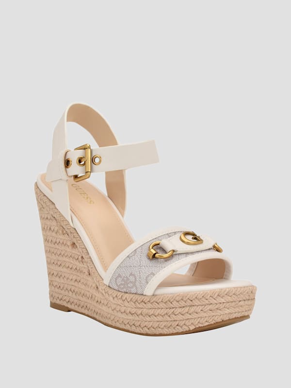 Guess white wedges on sale