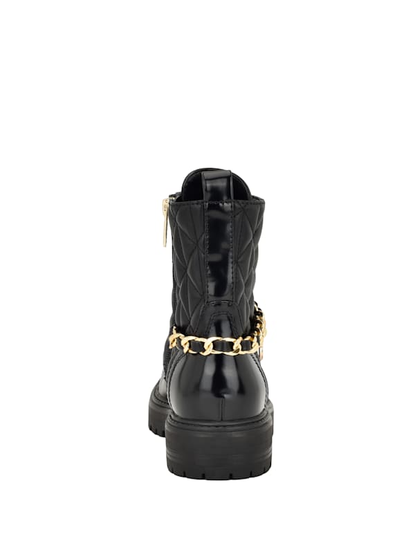 Jellard Quilted Chain Moto Boots | GUESS