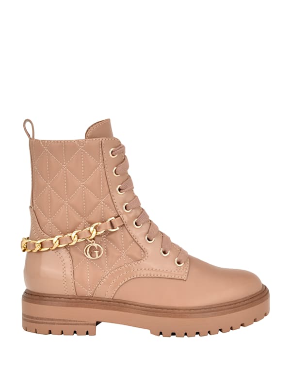 Jellard Quilted Chain Moto Boots GUESS