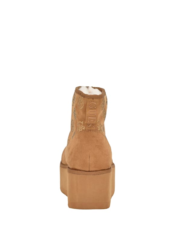 Jilla Platform Faux Suede Booties GUESS