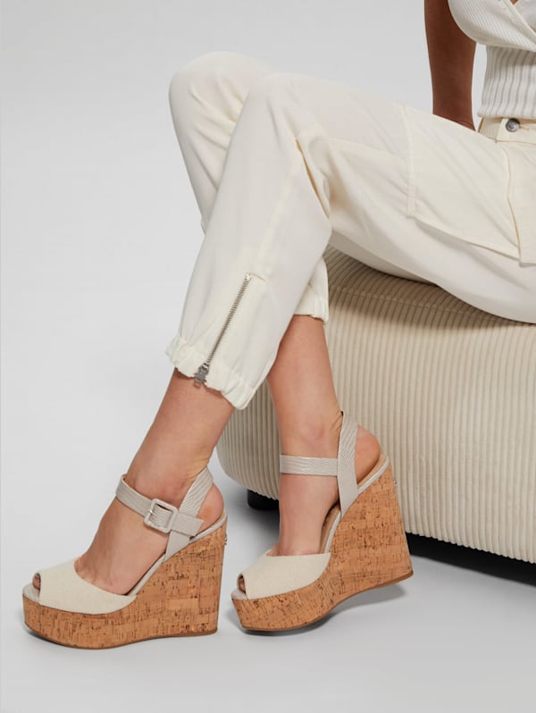 Lyrica Linen Wedges GUESS