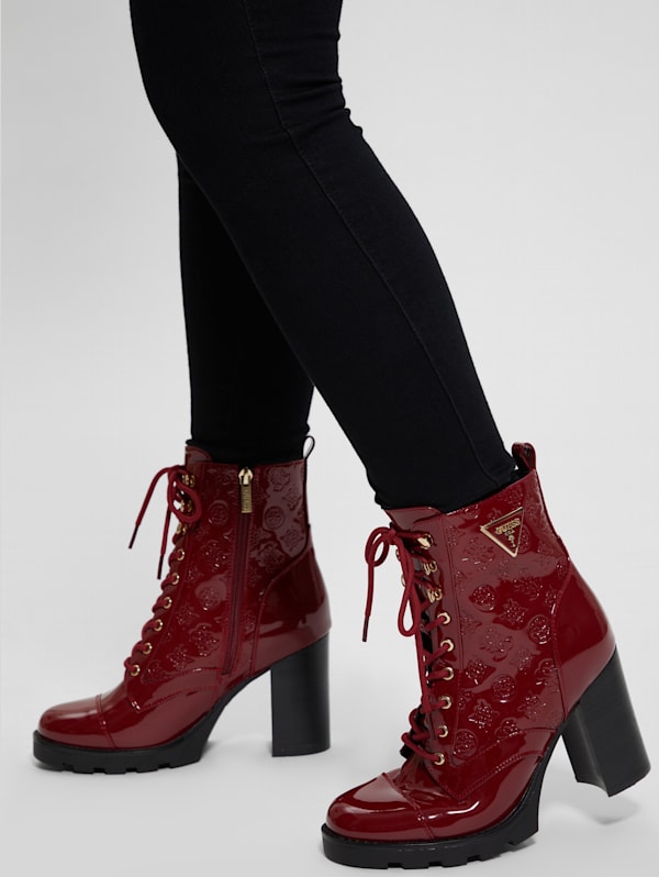 Guess red booties deals
