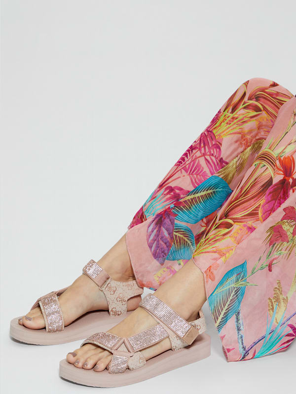 Guess rhinestone sandals shop