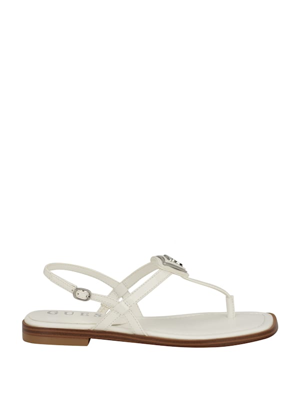 GUESS Rainey T strap Sandals White 9