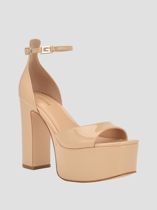 Platform nude block heels deals