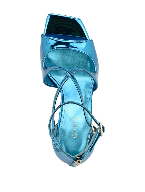 Guess top blue heels