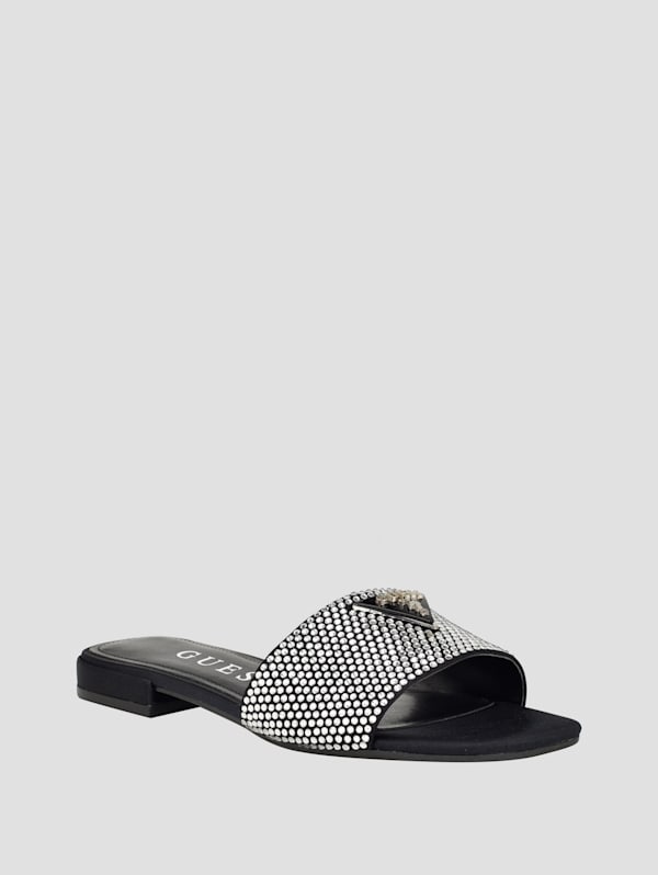 Guess rhinestone hotsell slides