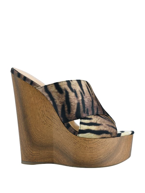 Teisha Printed Crisscross Wedges GUESS Canada