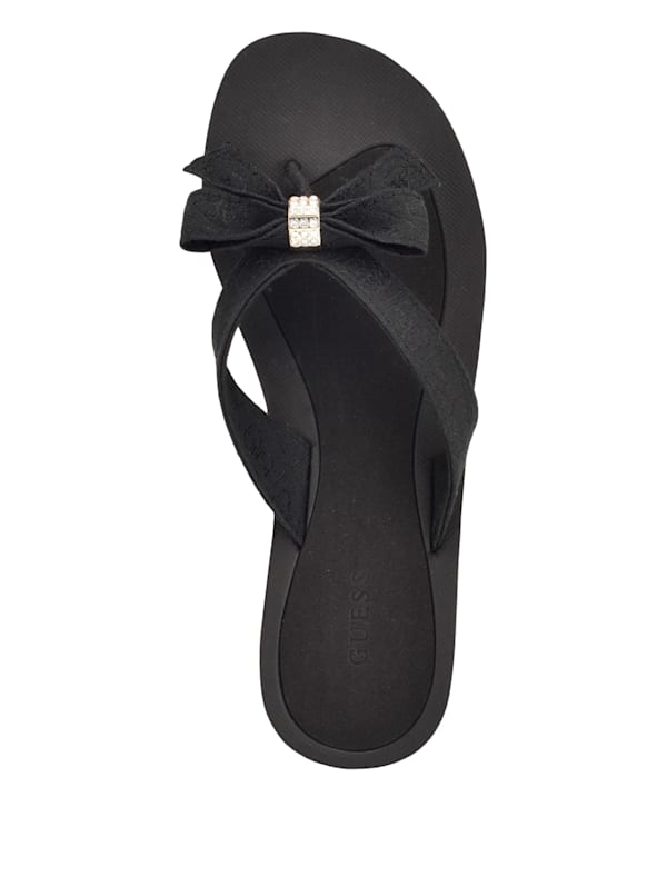 Guess bow tie flip deals flops