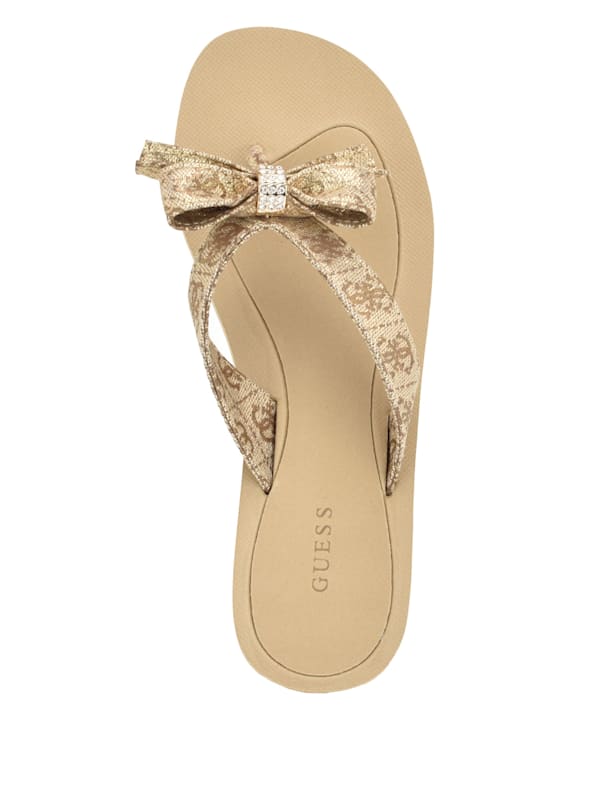 Guess tutu bow flip flops rose gold store