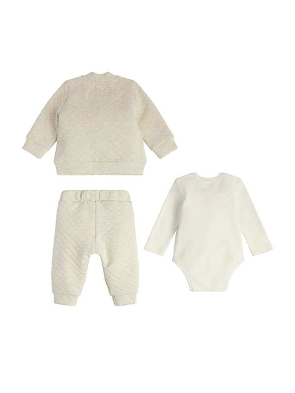 guess kids bear romper set - White