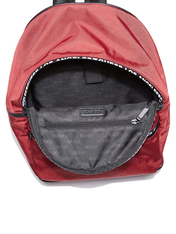 Guess red leather backpack sale