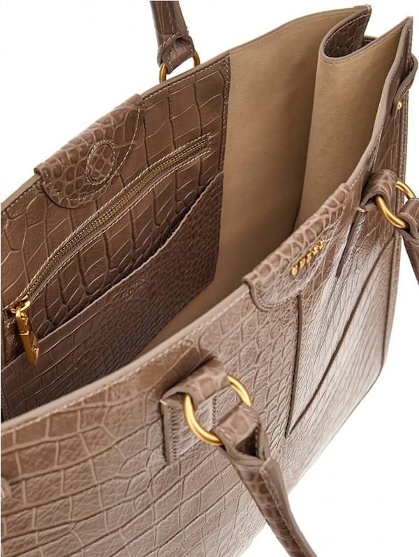 Isa Crocodile Embossed Leather Tote Marciano Ca