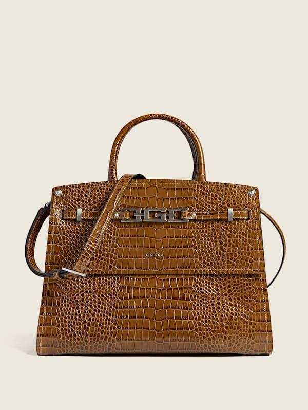 Hermes Kelly Bag Alligator Leather Gold Hardware In Brown