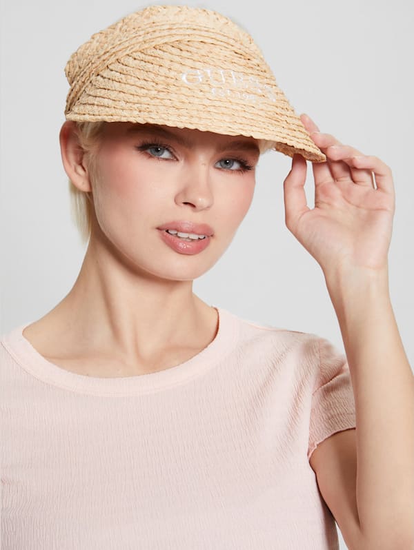 Lena Straw Visor GUESS