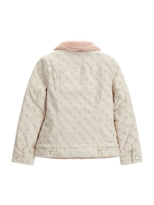 GUESS Quattro G Print Denim Jacket 7 16 Muted Stone