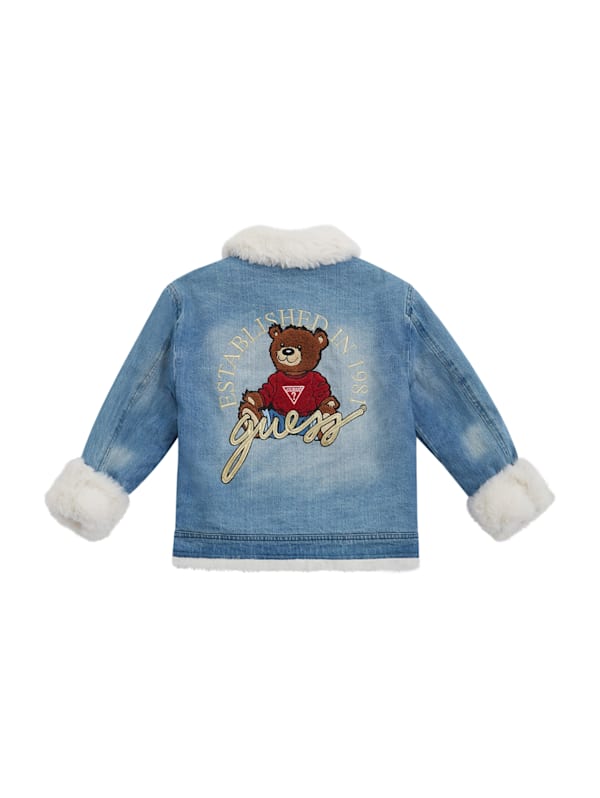 Girls sherpa lined denim jacket top