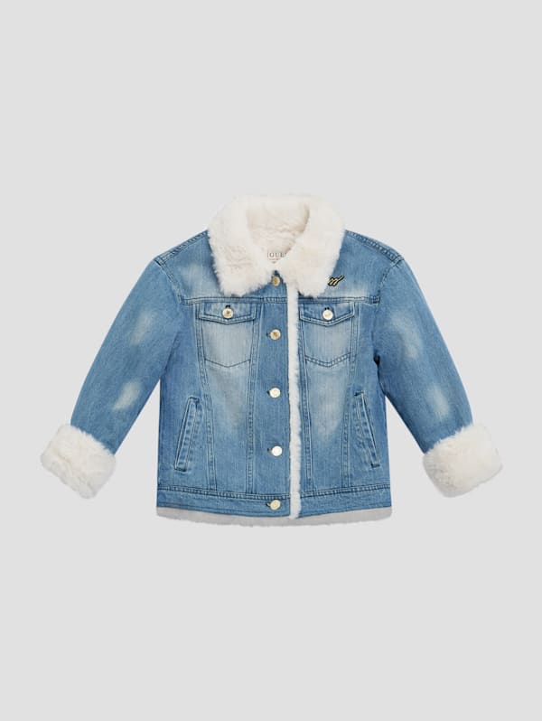 Girls sherpa lined denim jacket sales
