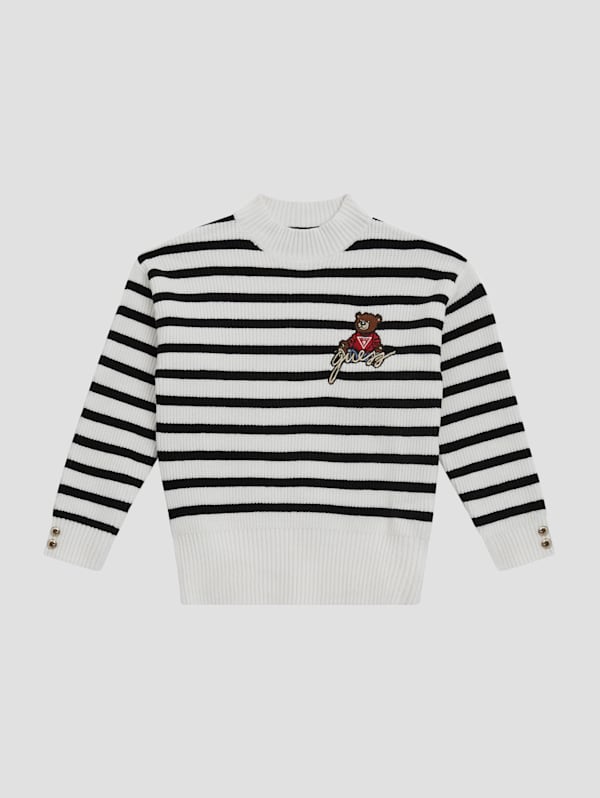 Guess Bear Logo Striped Sweater