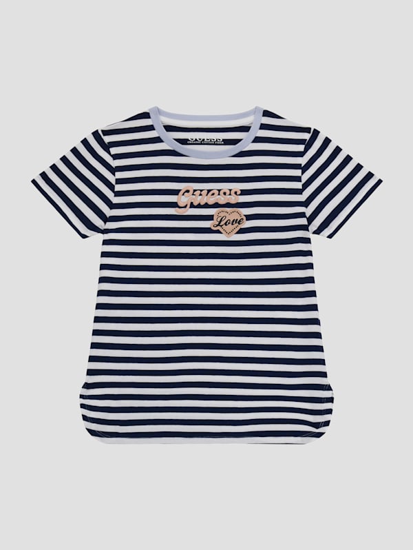 Striped guess tshirt on sale