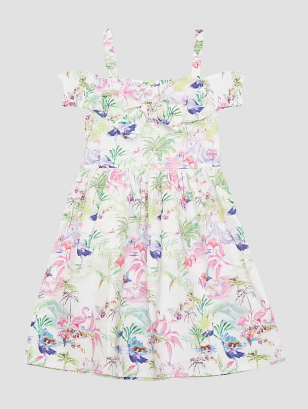 Guess printed off the shoulder dress clearance