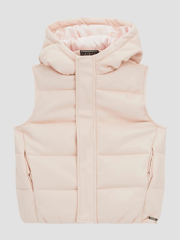 GUESS Puffer Faux leather Vest 6 16 Pink