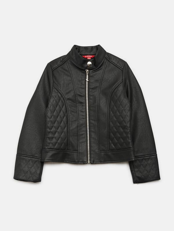 Quilted Faux Leather Jacket