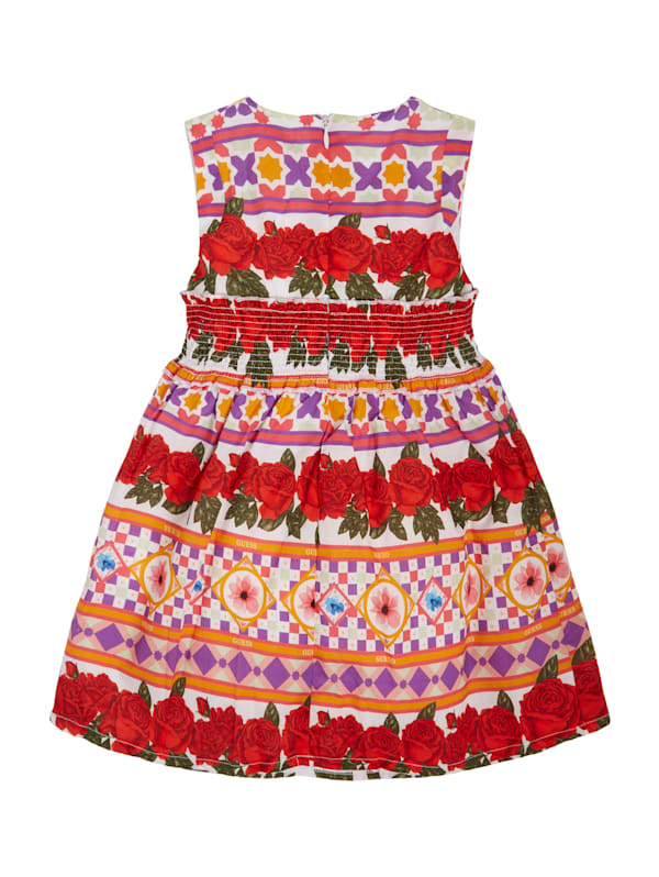 Printed Cotton Smocked Dress 2 7