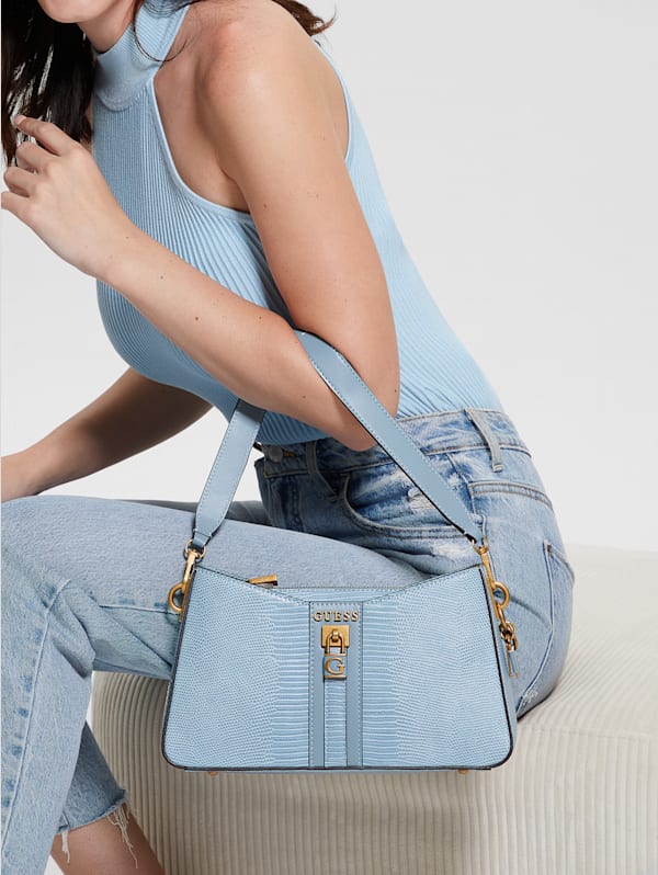 Guess blue jean purse 2025