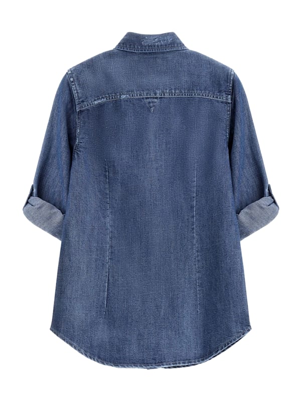 Woven Chambray Shirt 7 16 GUESS