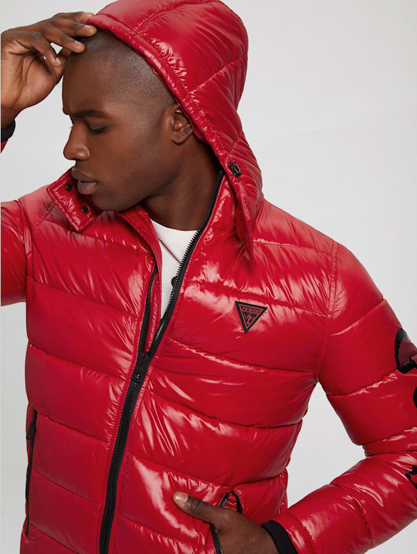 Guess red 2025 puffer jacket