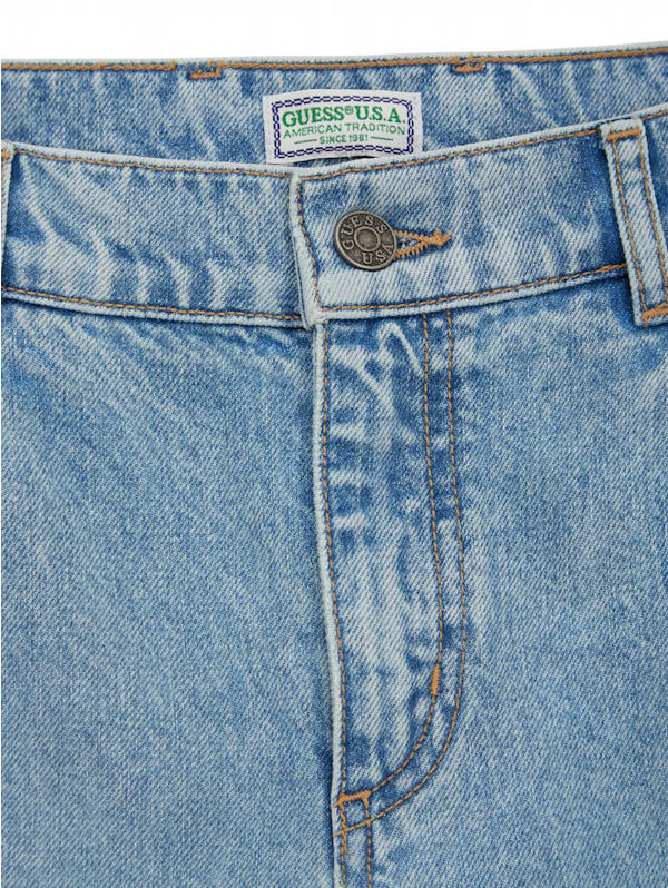 Guess USA Stained Denim Flare Jeans Light Wash in Blue for Men