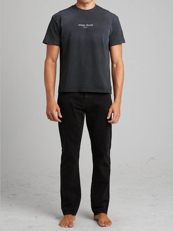 Washed Black Straight Denim Pants GUESS
