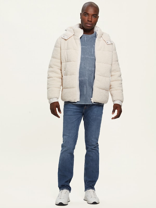 Cream puffer jacket on sale men