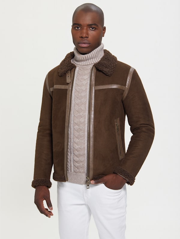 Guess sheepskin jacket clearance