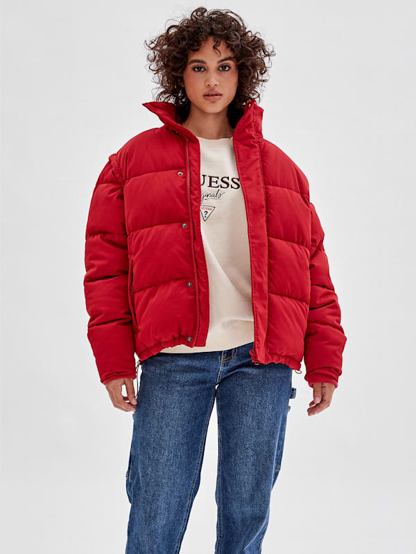 Guess red windbreaker cheap