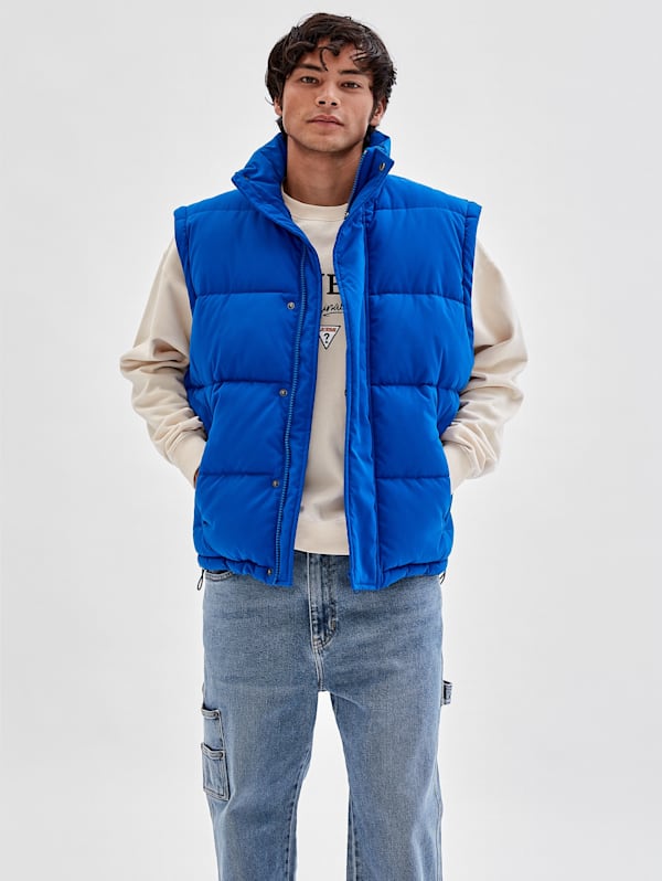 Guess denim puffer jacket new arrivals