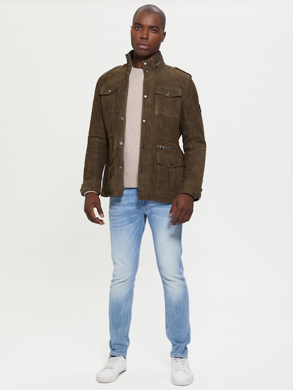 Suede Utility Jacket GUESS Canada