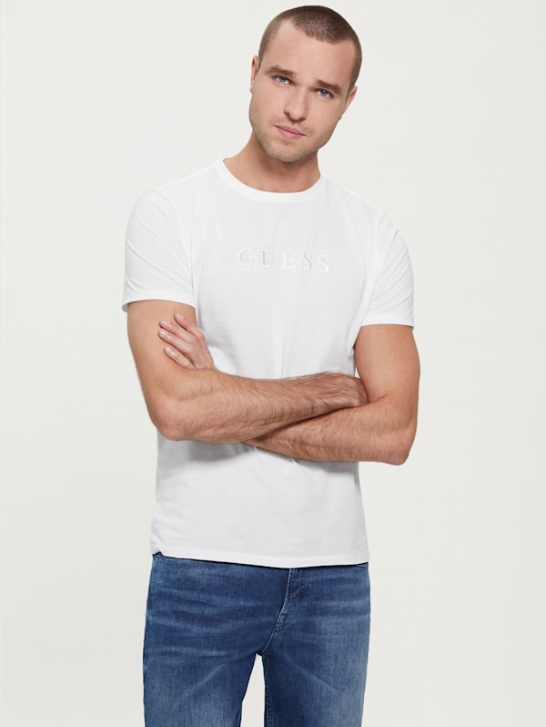 Mens white guess t shirt best sale