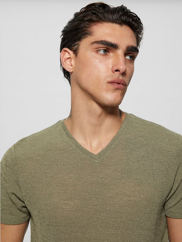 Guess v neck t shirt mens sales